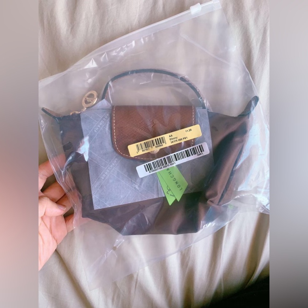 Longchamp‎ Le Pliage mini make-up bag coffee brown color - Picture 8 of 10